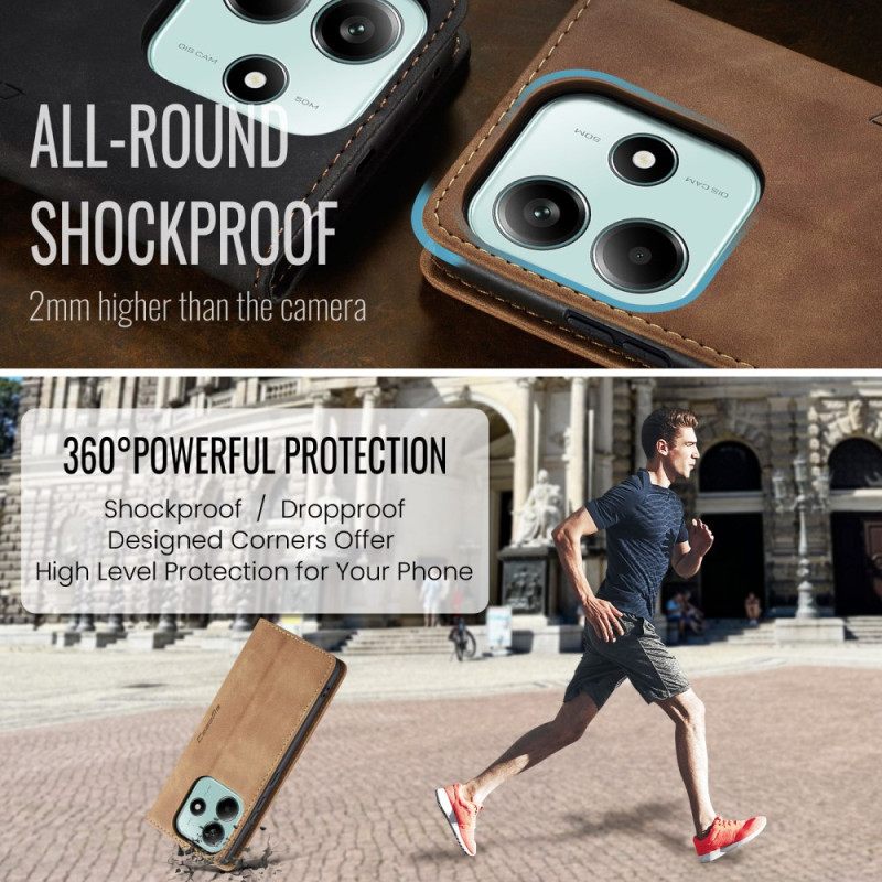 Nahkakotelo Xiaomi Redmi Note 14 5g Caseme Nahkaefekti Suojakuori