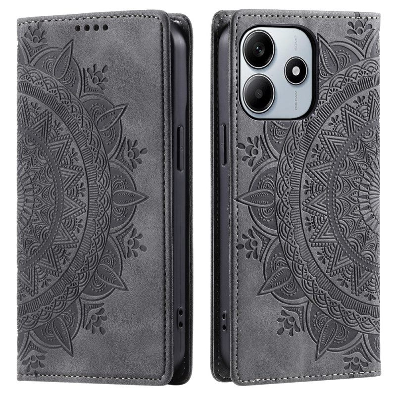 Nahkakotelo Xiaomi Redmi Note 14 5g Mandala-mokkanahkakuvio Suojakuori