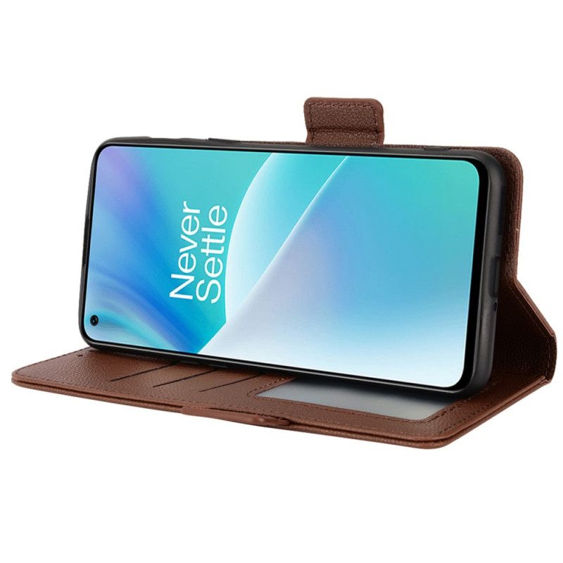 Flip Case OnePlus Nord 2T 5G Litsi-tekstuuri