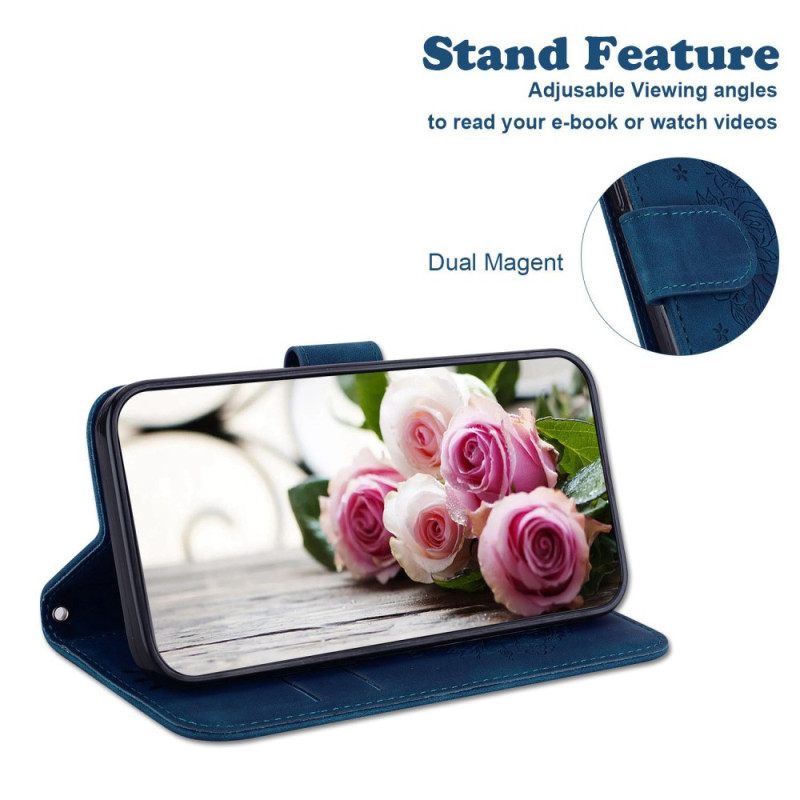 Flip Case OnePlus Nord 2T 5G Ruusut Ja Perhoset