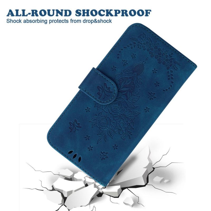 Flip Case OnePlus Nord 2T 5G Ruusut Ja Perhoset