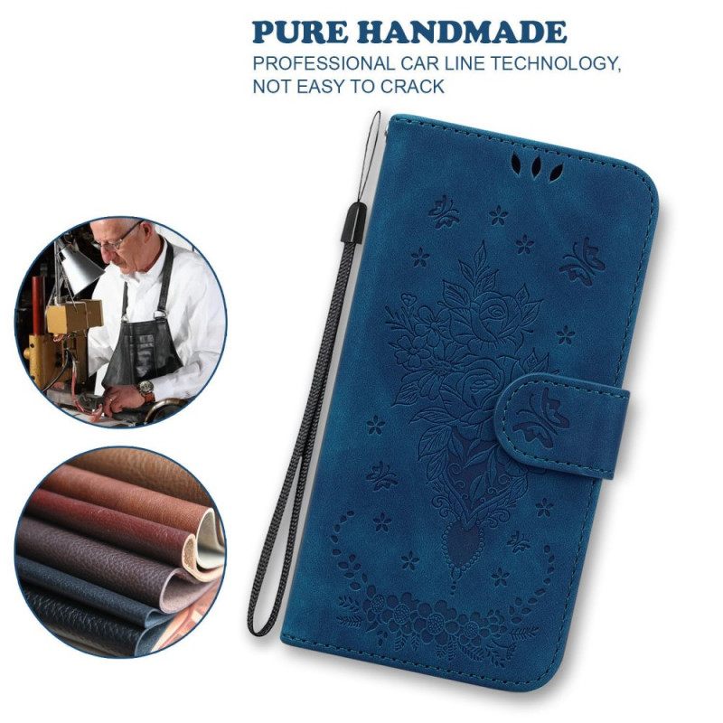 Flip Case OnePlus Nord 2T 5G Ruusut Ja Perhoset