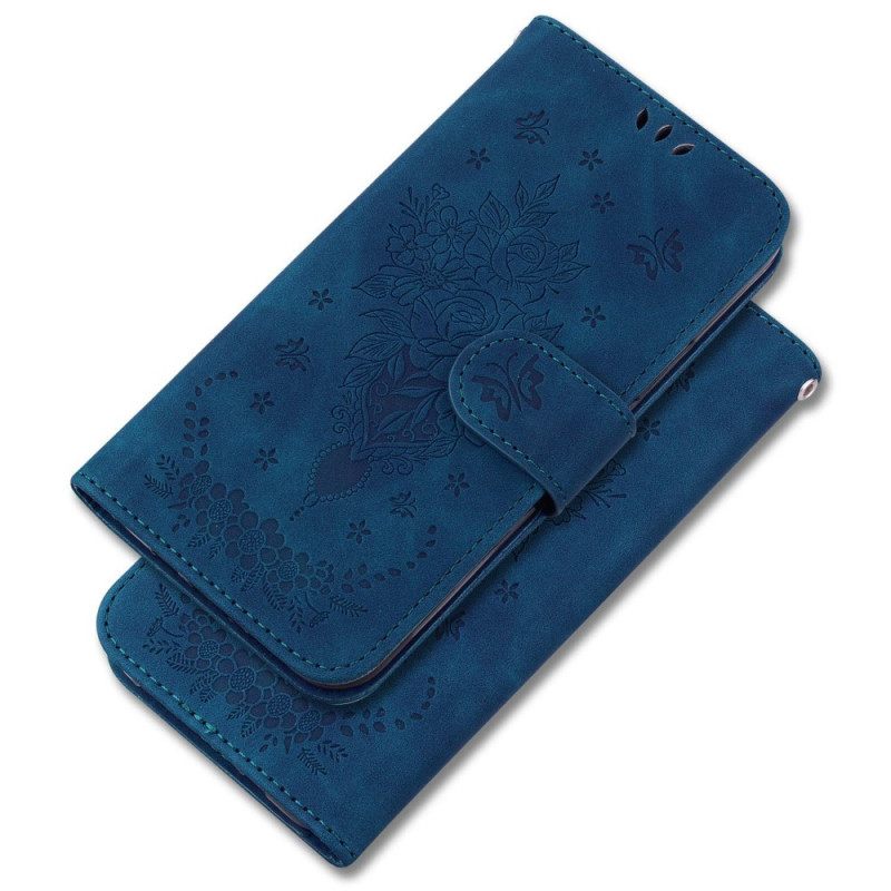 Flip Case OnePlus Nord 2T 5G Ruusut Ja Perhoset
