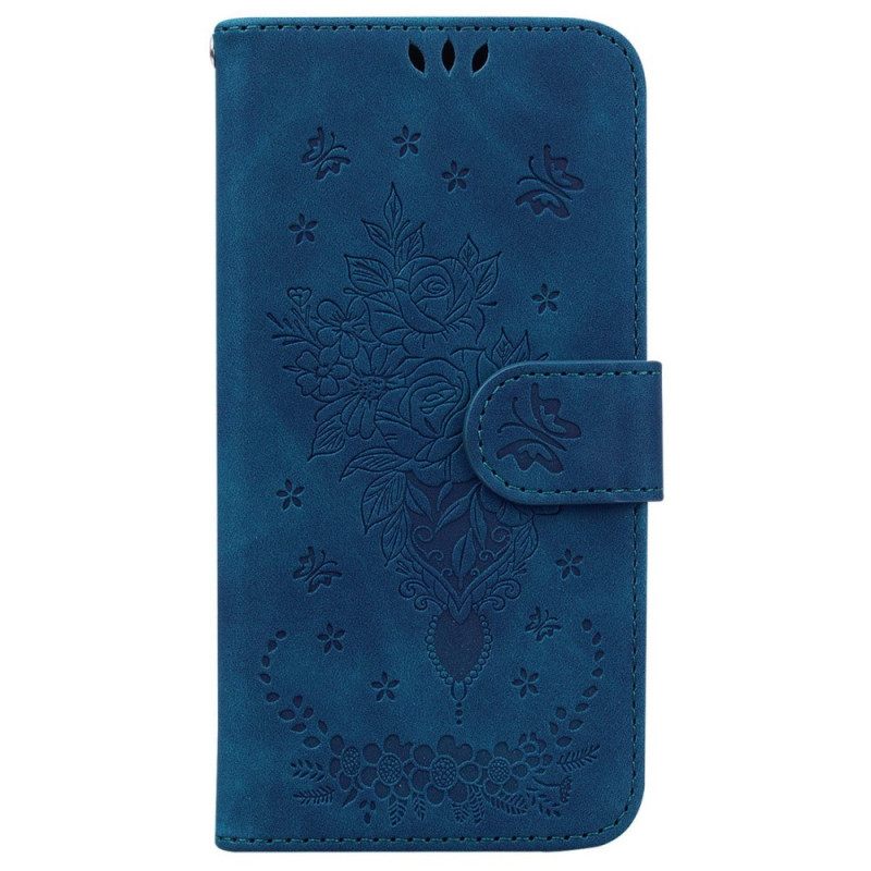 Flip Case OnePlus Nord 2T 5G Ruusut Ja Perhoset