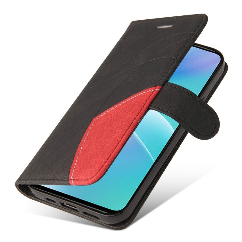 Kotelot OnePlus Nord 2T 5G Bicolor Kt Nahkasarja Hihnakorttitelineellä