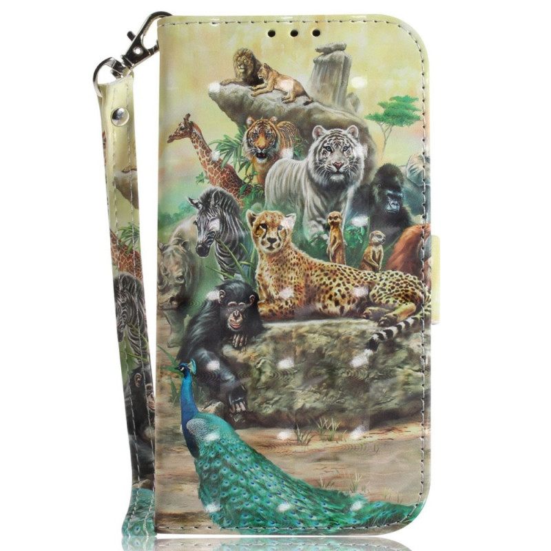 Kotelot OnePlus Nord 2T 5G Suojaketju Kuori Animal Safari Stringit