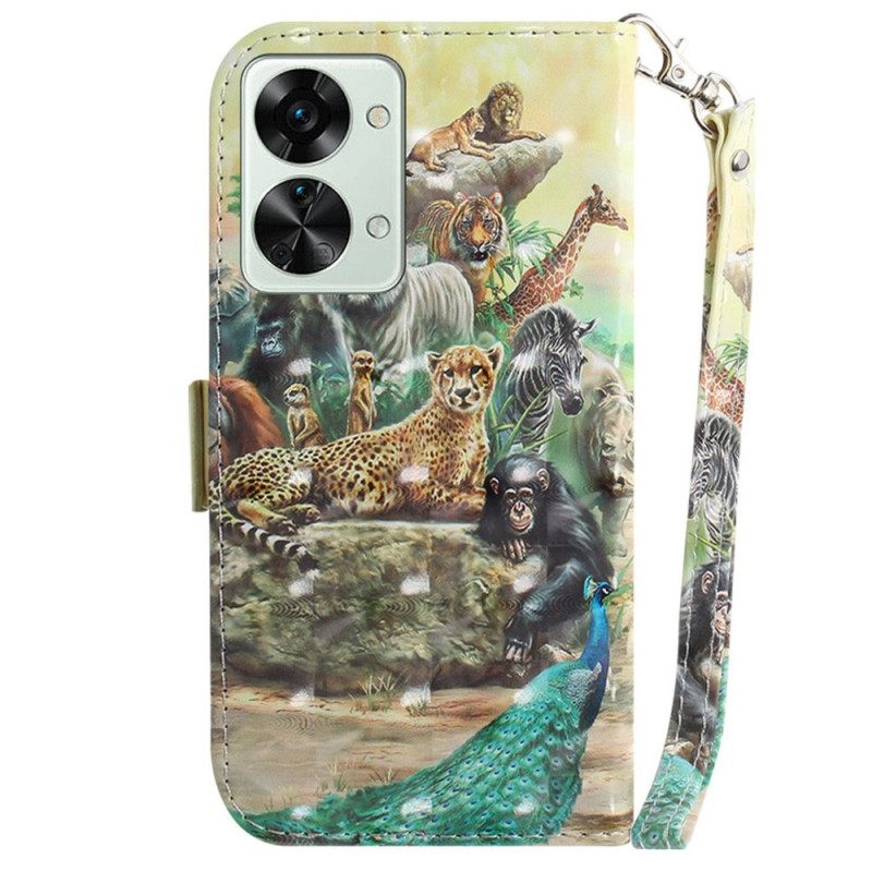 Kotelot OnePlus Nord 2T 5G Suojaketju Kuori Animal Safari Stringit