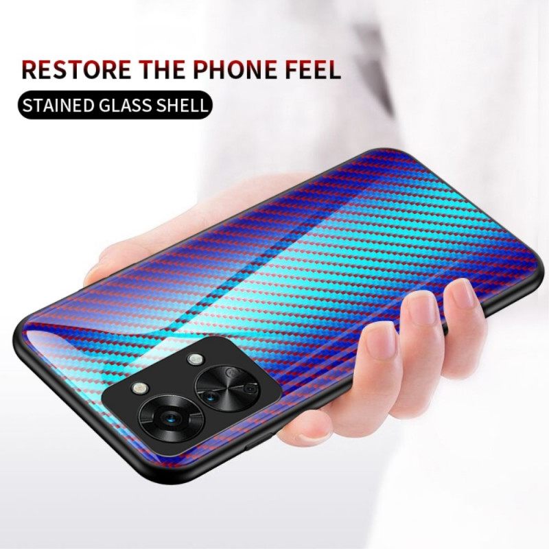 Kuori OnePlus Nord 2T 5G Carbon Fiber Karkaistu Lasi