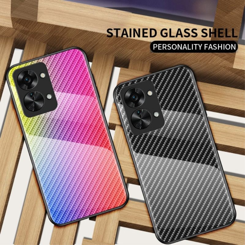 Kuori OnePlus Nord 2T 5G Carbon Fiber Karkaistu Lasi