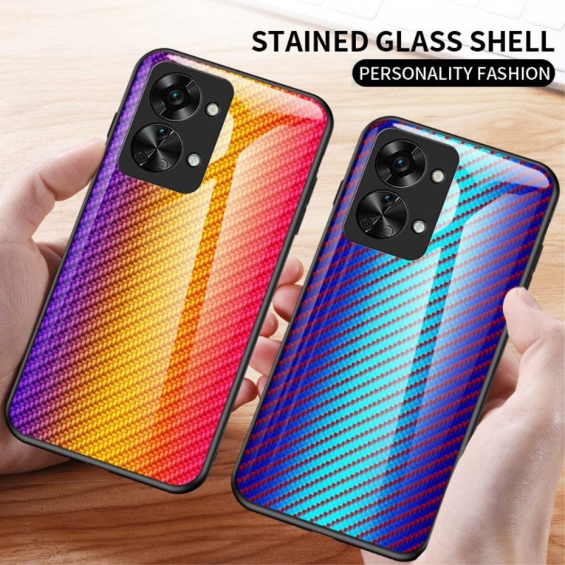 Kuori OnePlus Nord 2T 5G Carbon Fiber Karkaistu Lasi