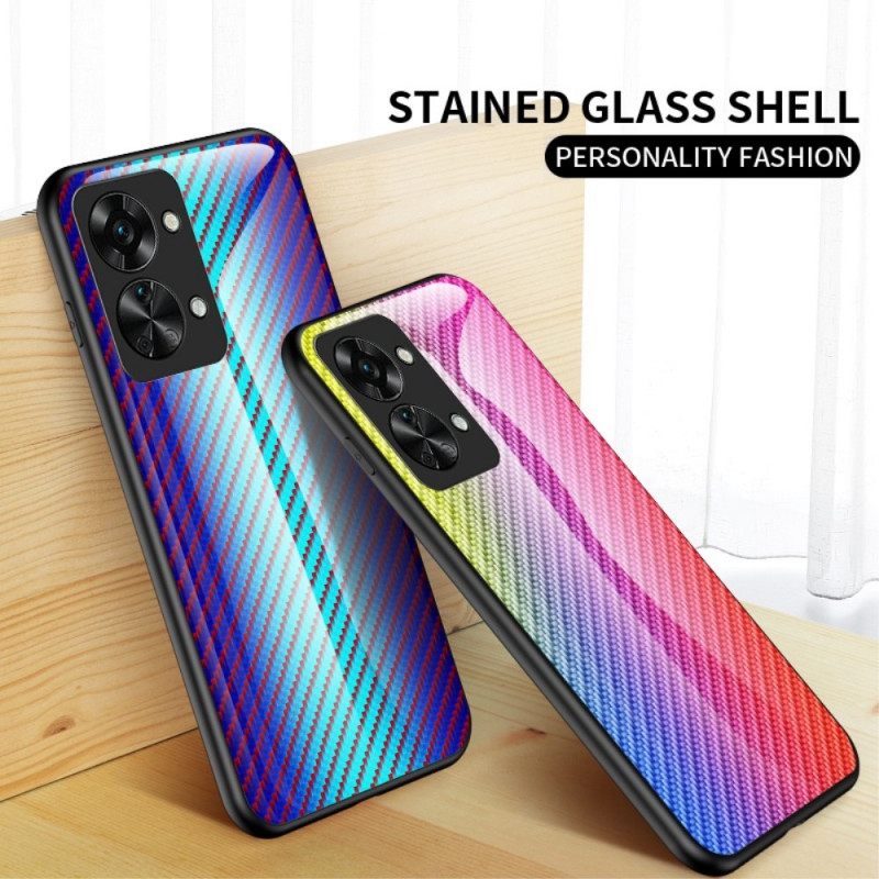 Kuori OnePlus Nord 2T 5G Carbon Fiber Karkaistu Lasi