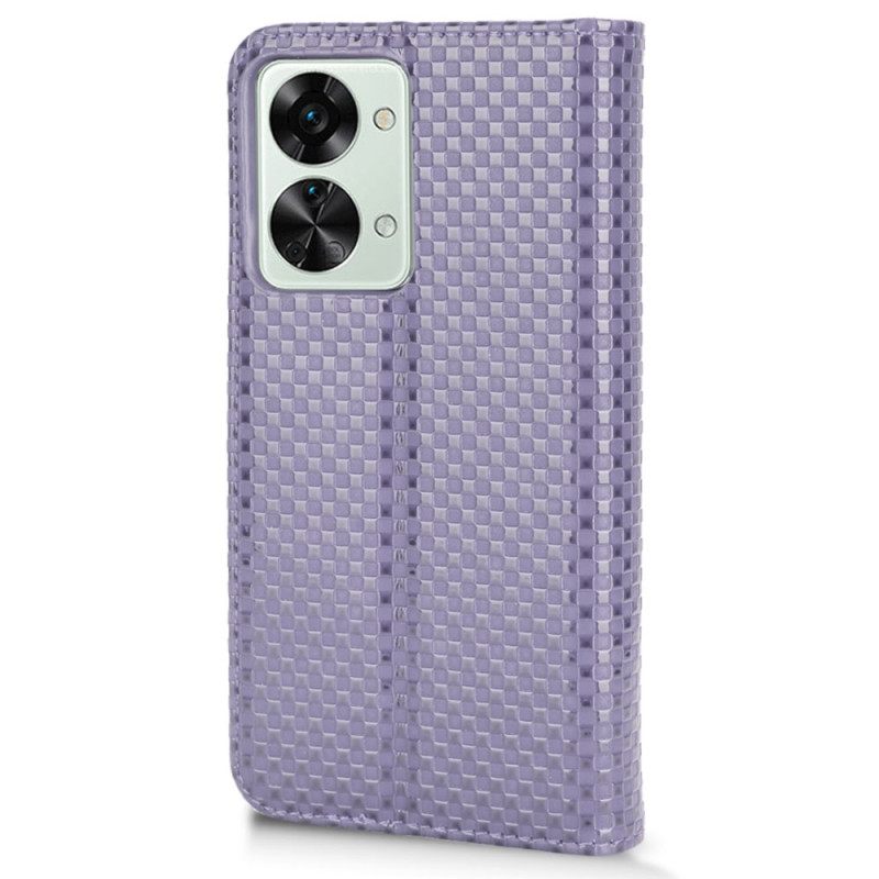 Puhelinkuoret OnePlus Nord 2T 5G Kotelot Flip Texture Grid