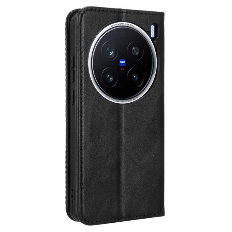 Nahkakotelo Vivo X200 Pro Vintage-reunus Suojakuori