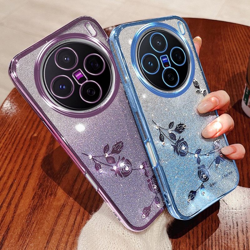 Puhelinkuoret Vivo X200 Pro Kukka- Ja Strassikuvioinen Kadem