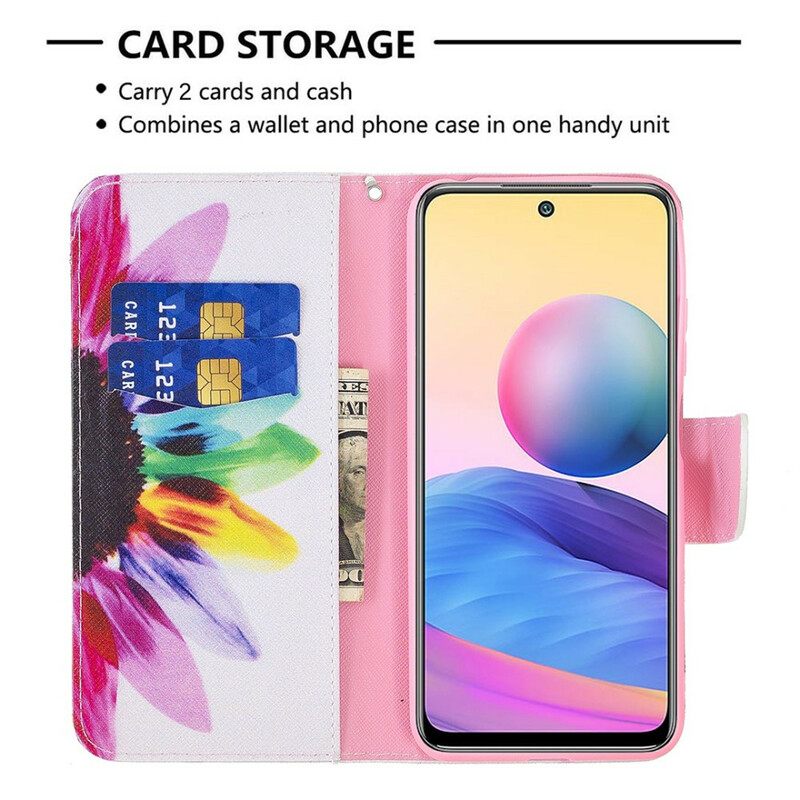 Flip Case Xiaomi Redmi Note 10 5G / Poco M3 Pro 5G Flower Watercolour