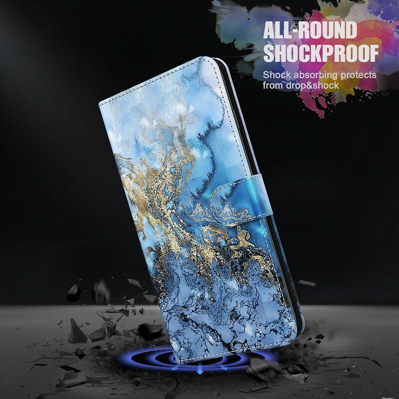 Flip Case Xiaomi Redmi Note 10 5G / Poco M3 Pro 5G Marble Kaulanauhalla