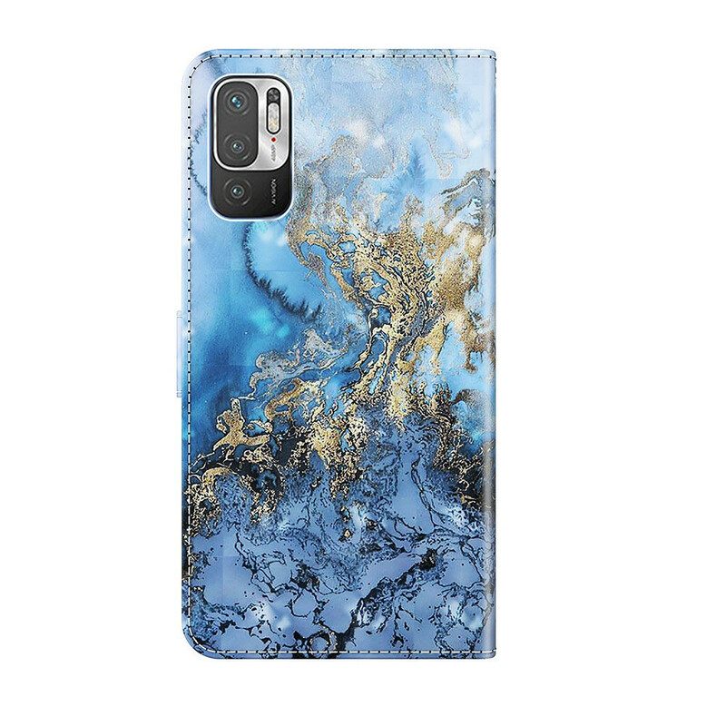 Flip Case Xiaomi Redmi Note 10 5G / Poco M3 Pro 5G Marble Kaulanauhalla