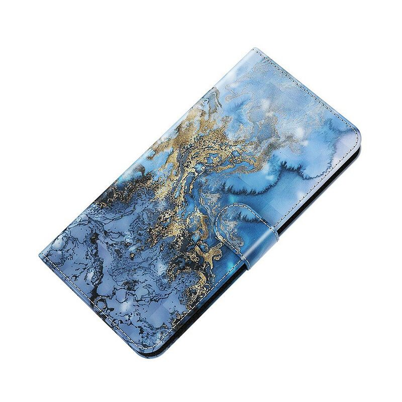 Flip Case Xiaomi Redmi Note 10 5G / Poco M3 Pro 5G Marble Kaulanauhalla