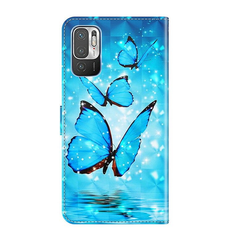 Kotelot Xiaomi Redmi Note 10 5G / Poco M3 Pro 5G Blue Butterflies