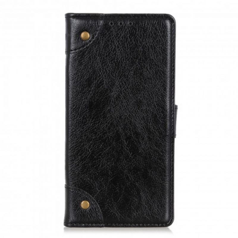 Kotelot Xiaomi Redmi Note 10 5G / Poco M3 Pro 5G Style Nappan Nahkaiset Vintage-niitit