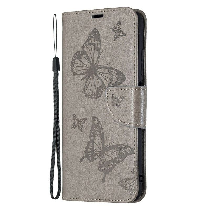 Kotelot Xiaomi Redmi Note 10 5G / Poco M3 Pro 5G Suojaketju Kuori Butterflies Painettu Hihna