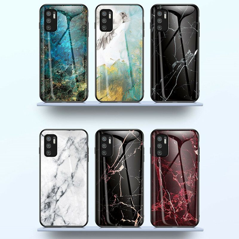 Kuori Xiaomi Redmi Note 10 5G / Poco M3 Pro 5G Tempered Glass Marble Colors
