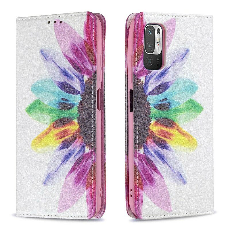 Puhelinkuoret Xiaomi Redmi Note 10 5G / Poco M3 Pro 5G Kotelot Flip Flower Watercolour