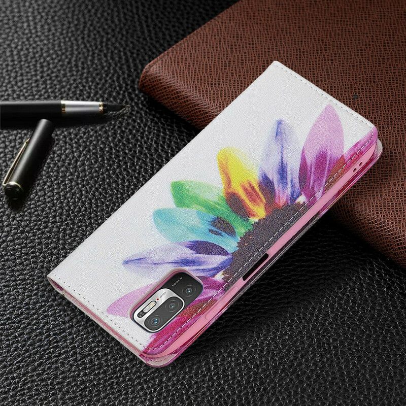 Puhelinkuoret Xiaomi Redmi Note 10 5G / Poco M3 Pro 5G Kotelot Flip Flower Watercolour