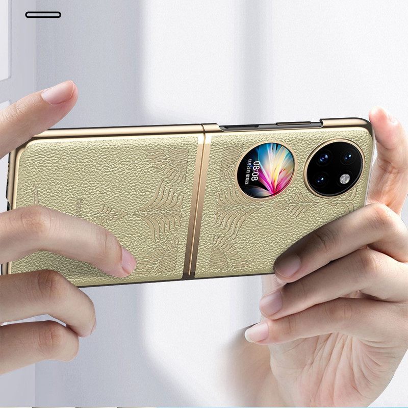 Kuori Huawei P50 Pocket Retro Floral Faux Leather