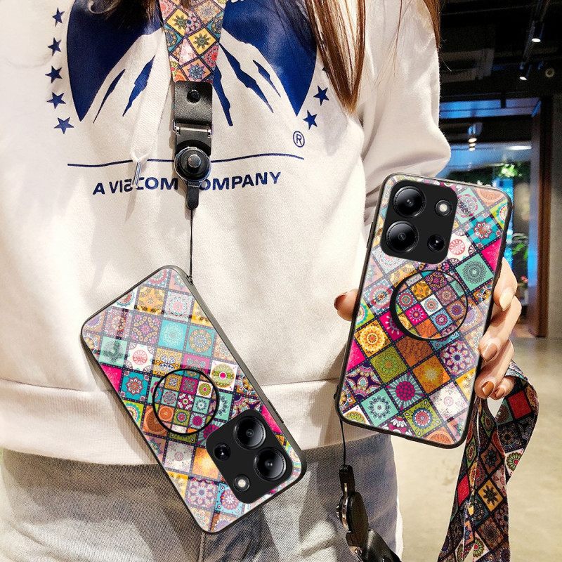 Case Poco C85 Puhelinkuoret Tilkkutäkkiteline Ja Kaulanauha