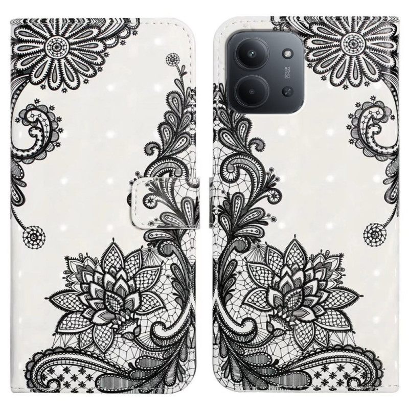 Nahkakotelo Poco C85 Pitsi