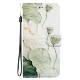 Nahkakotelo Poco C85 Vihreät Kukat