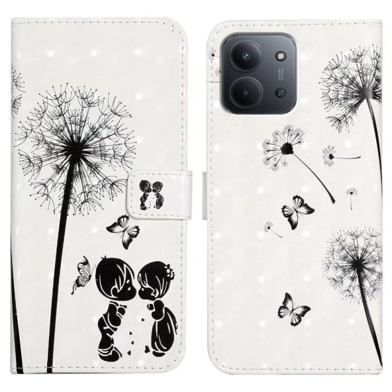 Nahkakotelo Poco C85 Voikukan Rakkaus