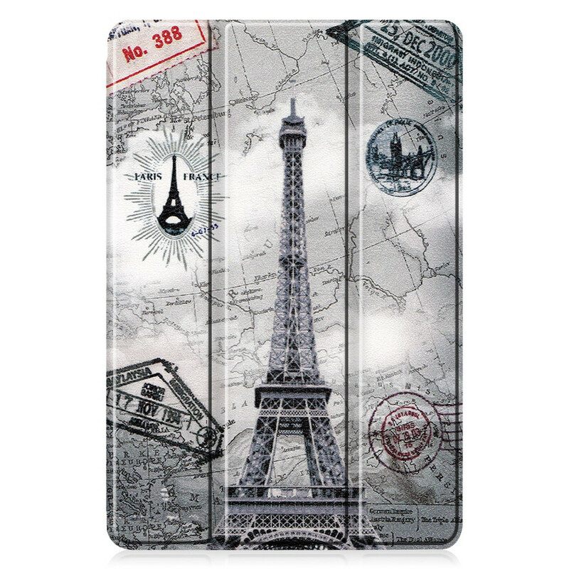 Puhelinkuoret Samsung Galaxy Tab S6 Lite Retro Eiffel Tower Kynäpidike