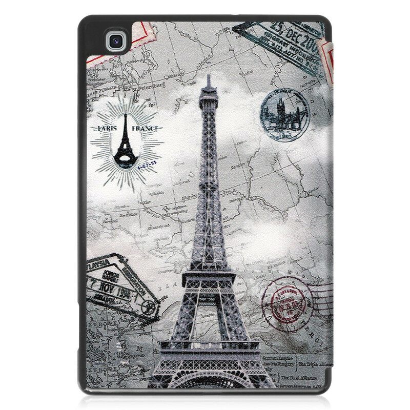 Puhelinkuoret Samsung Galaxy Tab S6 Lite Retro Eiffel Tower Kynäpidike