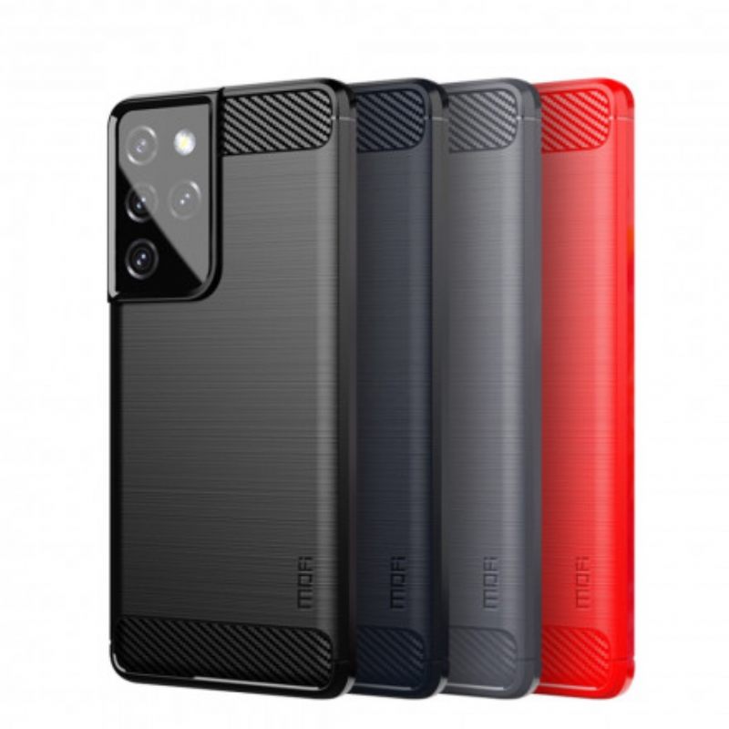 Case Samsung Galaxy S21 Ultra 5G Harjattu Hiilikuitu Mofi