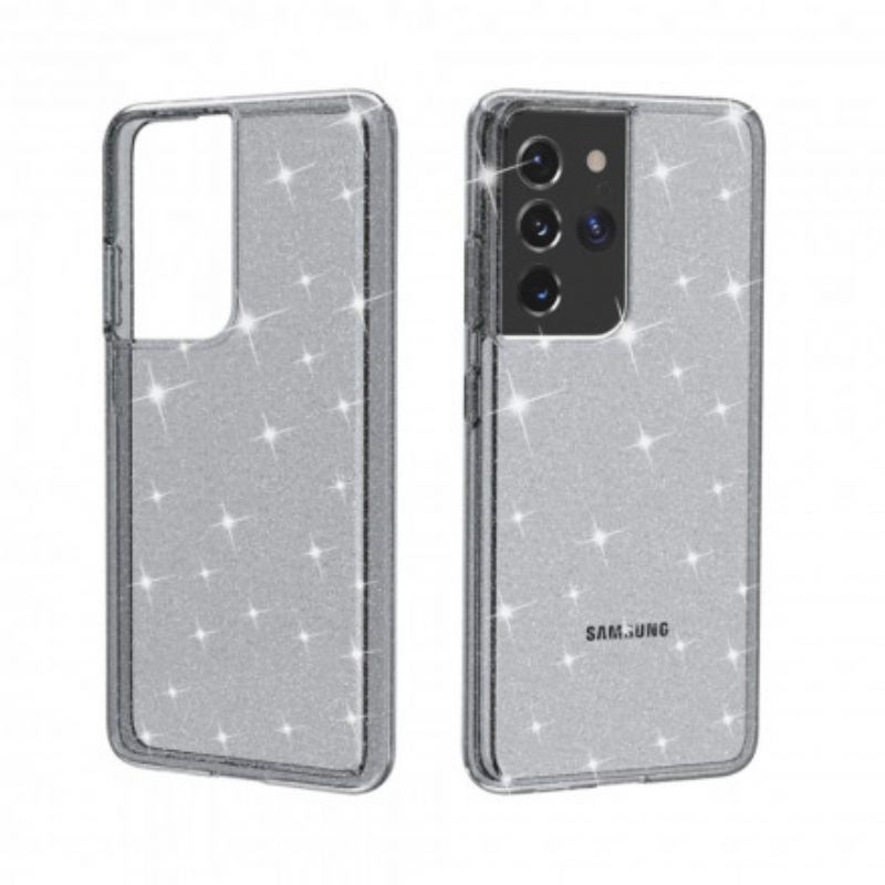 Case Samsung Galaxy S21 Ultra 5G Läpinäkyvät Paljetit