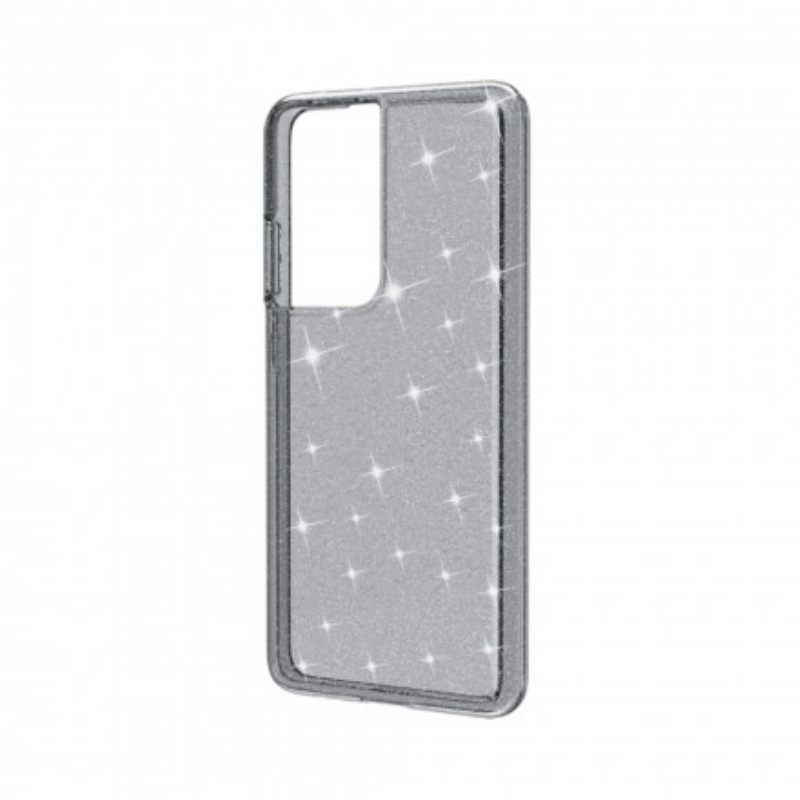Case Samsung Galaxy S21 Ultra 5G Läpinäkyvät Paljetit