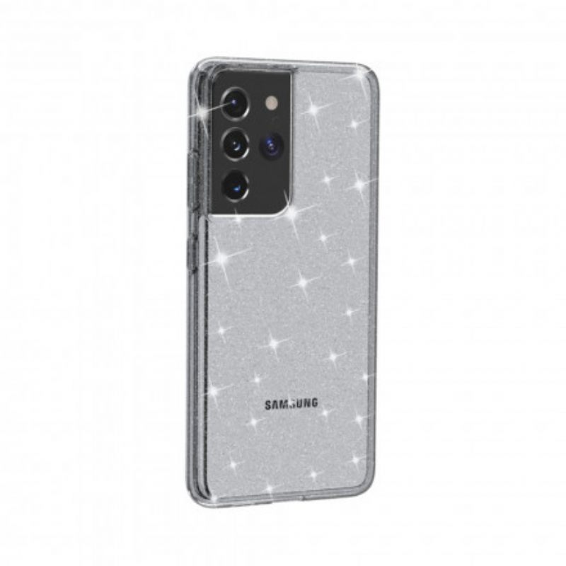 Case Samsung Galaxy S21 Ultra 5G Läpinäkyvät Paljetit