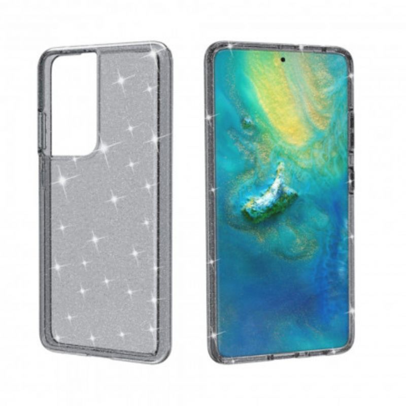 Case Samsung Galaxy S21 Ultra 5G Läpinäkyvät Paljetit