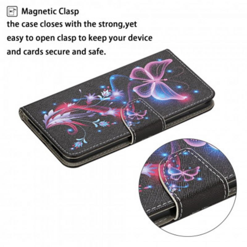 Kotelot Samsung Galaxy S21 Ultra 5G Butterflies Ja Lanyard