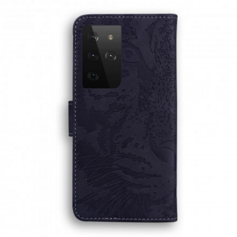 Kotelot Samsung Galaxy S21 Ultra 5G Tiger Face Print