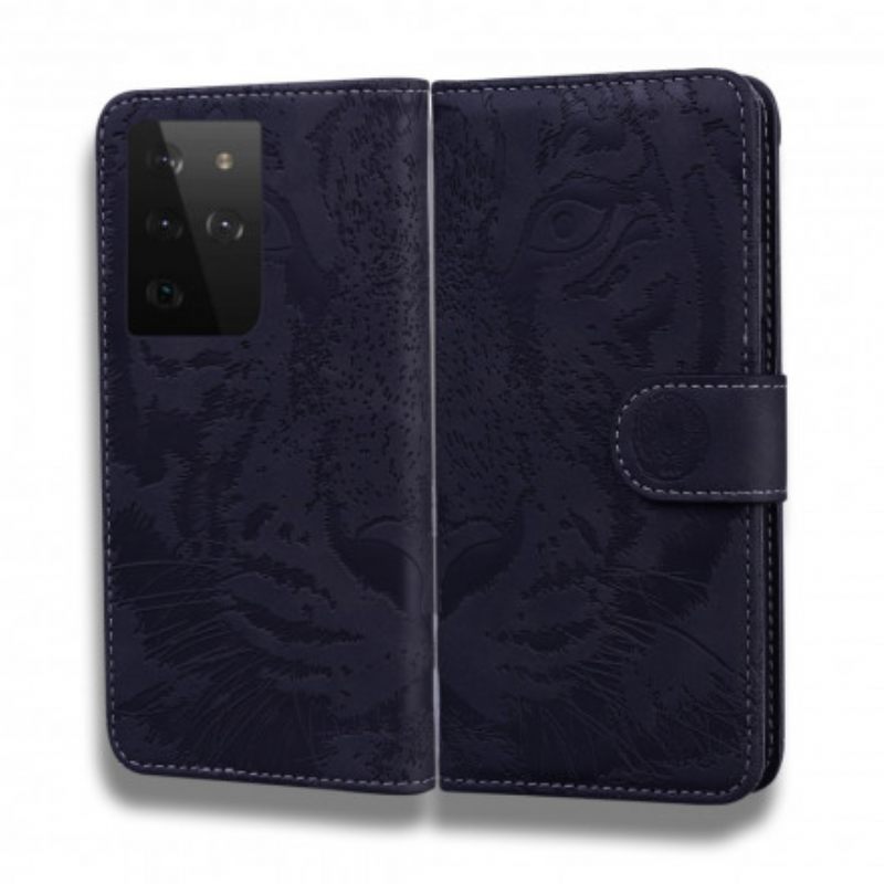 Kotelot Samsung Galaxy S21 Ultra 5G Tiger Face Print