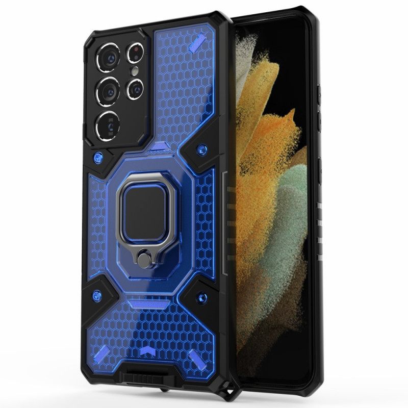 Kuori Samsung Galaxy S21 Ultra 5G Honeycomb Renkaalla