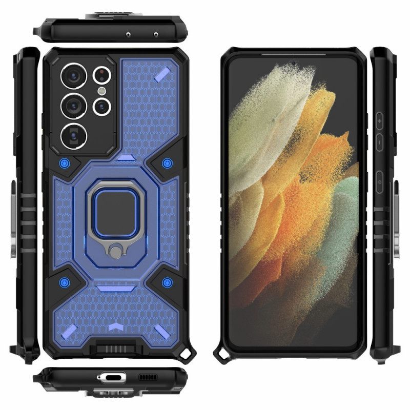 Kuori Samsung Galaxy S21 Ultra 5G Honeycomb Renkaalla