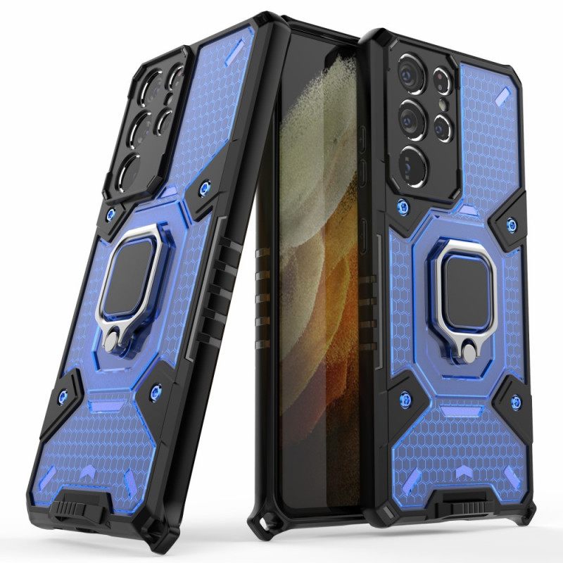 Kuori Samsung Galaxy S21 Ultra 5G Honeycomb Renkaalla
