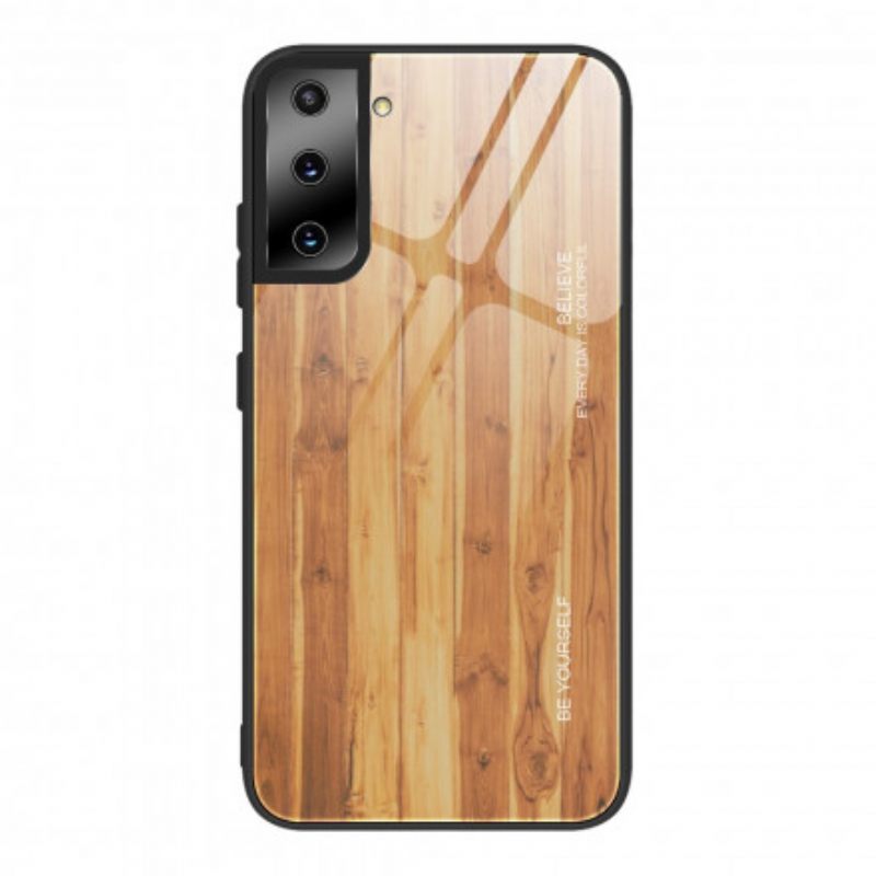 Kuori Samsung Galaxy S21 Ultra 5G Tempered Glass Wood Design