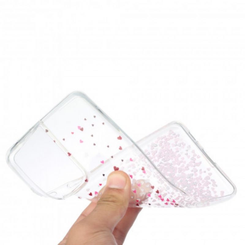 Kuori Samsung Galaxy S21 Ultra 5G Transparent Multiple Hearts