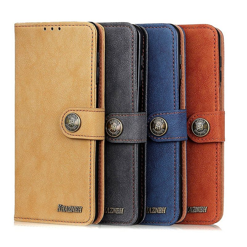 Nahkakotelo Samsung Galaxy S21 Ultra 5G Faux Leather Split Retro Khazneh