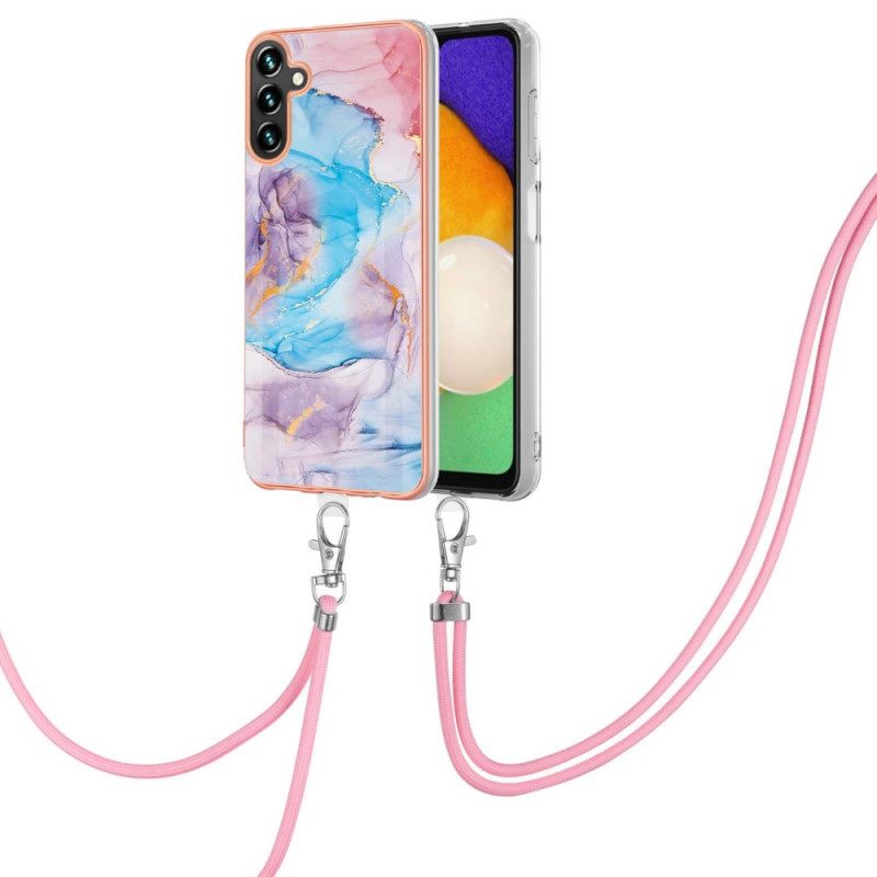 Case Samsung Galaxy A13 5G Kiristysnyörillä Marble Cordille